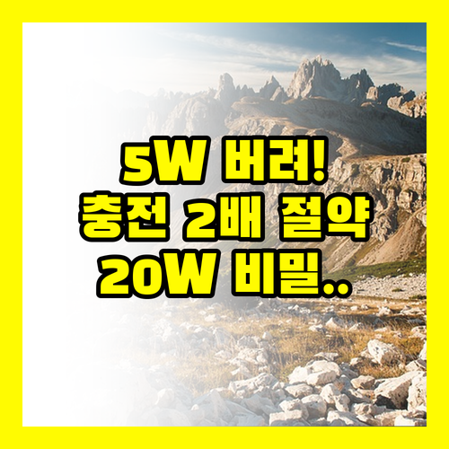 5W 쓰다가 애플 20W 충전기로 바꾸니 충전 시간 2배 절약 비밀